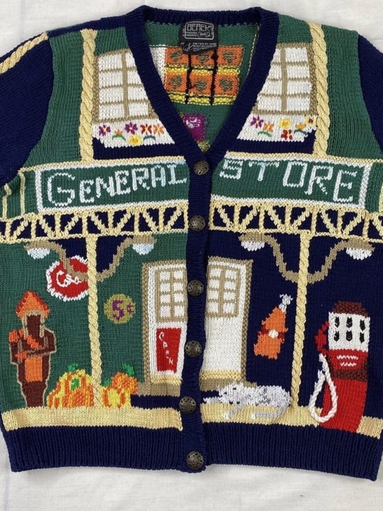 ISO Vintage Berek Marta D "General Store" Cardigan - Picture 1 of 3